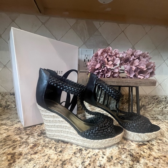 Nine West Black Wedges Size 11. - Picture 2 of 8